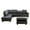 Black- Leather, variant on L Shape Leather sofa Couch Modern Sectional Couch with Chaise for Living Room Furniture Sets, Brown