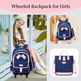 thumbnail image 3 of Mochila escolar con ruedas MITOWERMI de nailon Bowknot para niñas, 3 of 7