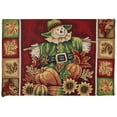 thumbnail image 3 of Violet Linen Fall Harvest Thanksgiving Autumn Leaves Sunflowers Fruits Pumpkins Tapestry Pattern, Polyester Cotton Woven Tapestry , Scarecrow, 13 X 19 , Rectangular Set of 4, Decorative Place Mats, 3 of 6