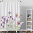 thumbnail image 3 of Purple Floral Shower Curtain,Spring Daisy Waterproof Fabric Bathroom Curtain with Hooks,72x78 in, 3 of 5