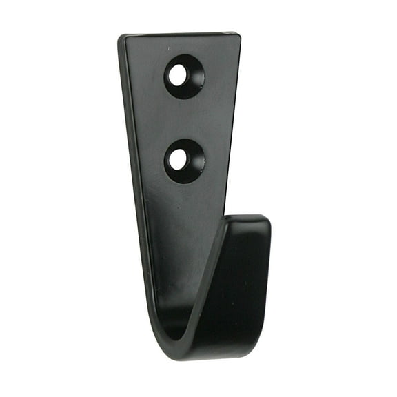 Aluminum Alloy Wall Hook - Matte Black, Heavy-Duty, 2-Hole Screw Mount for Bathroom, Door, Closet