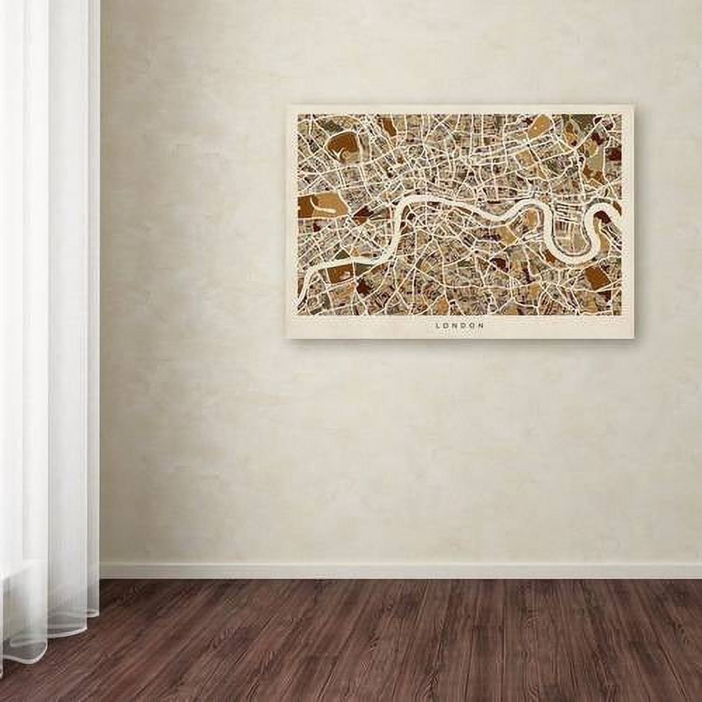 Trademark Fine Art "London England Street Map 2" Canvas Art by Michael Tompsett