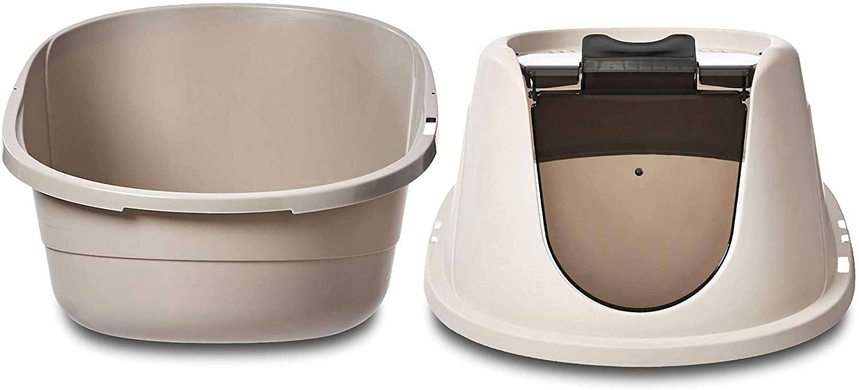 Hooded Enclosed Cat Litter Box with Odor Control, Swinging Door, and No-Mess Design, Standard, 21" x 16" x 15", Multicolor