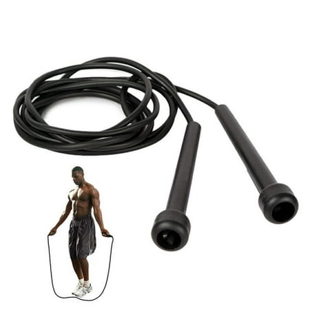 Speed Skipping Jump Rope Adjustable Fitness Wire Crossfit Exercise Gym Boxing Abs Plastic Handle Color Black Fighting Machine Brand New, Material: APP.., By (Best Fake Abs App)