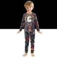 thumbnail image 6 of FORMRS Long Sleeve Top and Pants Pajama Set for Niños 2-Piece Sleepwear, Sizes 18M-8Y, Brown Abstract Eagle, 6 of 6