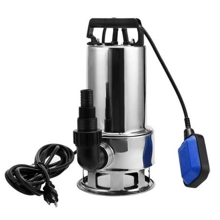 1.5 HP Stainless Steel Submersible Sump Pump Dirty Clean Water Pump w/ 15ft Cable and Float Switch (Best Battery Backup For Existing Sump Pump)
