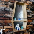 thumbnail image 5 of Farmhouse Wood Framed Wall Mirror for Entryway Bathroom Living Room Bedroom Wall Decor, Wall Mounted Hanging Entry Mirror with Hooks Rustic Decorative Mirror for Wall Home Decor (13.78x28), 5 of 7