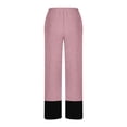 thumbnail image 4 of UYISJ Corduroy Pants for Women High Waist Harem Pant with Pockets Wide Leg Loose Comfy Trousers Fall Trendy Outfits Pink XL, 4 of 5