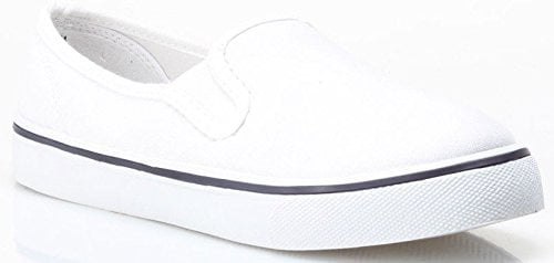 Mens canvas slip on shoes white Clearance