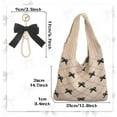 thumbnail image 4 of Pink Crochet Tote Coquette Bow Aesthetic Hobo Bag for Women Beach Mesh Knitted Shoulder Bag Boho Shoulder Handbag, 4 of 7