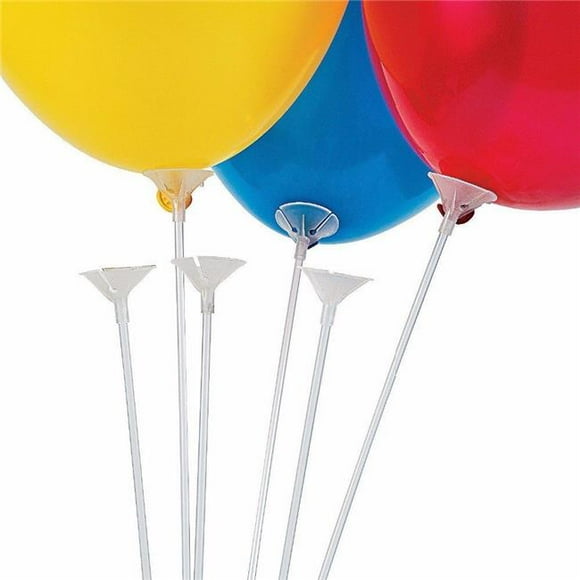 15 in. Balloon Stick & Cup - White