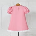 thumbnail image 6 of MEZZALL Kids Straight Dress Short Puff Sleeve Ruffle Collar Hem Design Girls Princess Style Holiday Outdoor Party Sundress Versatile Dresses, 6 of 9