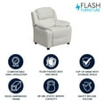 thumbnail image 4 of Deluxe Padded Contemporary White Vinyl Kids Recliner with Storage Arms, 4 of 9