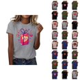 thumbnail image 1 of T-shirt Femme Saint-Valentin 2026 Mode Manches Courtes Col Rond Cœur Graphique, 1 of 4