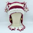 thumbnail image 2 of RUTAYY Women's Halloween Earflap Hat Star Stripes Winter Knitted Party Hats Red, 2 of 4