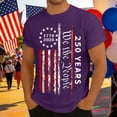 thumbnail image 2 of WAYUTE 250 Anniversary USA Shirt for Man National Flag Colors Patriotic Short Sleeve Crew Neck Tee Casual Holiday 4th of July T Shirt, 2 of 4