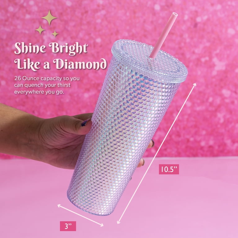 Paris Hilton 2 Pack 26oz Double Wall Diamond Textured Plastic