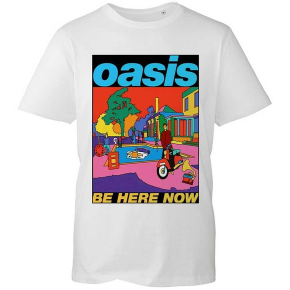 Oasis Adulte Être Ici Maintenant Illustration T-Shirt en Coton