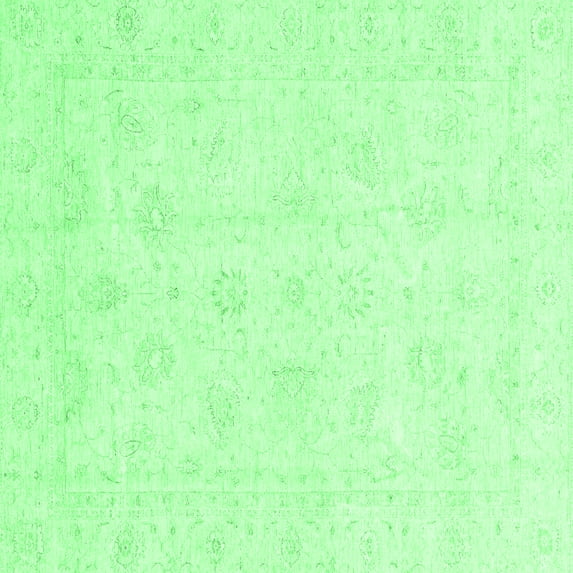 Ahgly Company Indoor Square Oriental Emerald Green Traditional Area Rugs, 3' Square