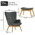 thumbnail image 3 of Coin Lecture Douillet, Chaise de Lecture Luxueuse avec Ottoman Assorti, 3 of 7