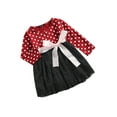 thumbnail image 2 of Qiylii Girls Princess Dress, Polka Dots Printed Long Sleeve Splicing Dresses, 2 of 8