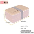 thumbnail image 3 of Original Bento Box Lunch Boxes Contenedor Paquete Divisor Estilo Japonés con Utensilios Cuchara y Tenedor (Rosa) BANYUO  Hogar, 3 of 5