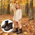 thumbnail image 2 of MEZZALL Child Fashionable Girls Mid Calf Boots Comfortable Winter Footwear Teen Youth Casual Wear Durable Leather Design Breathable Outdoor Solid Color Shoes, 2 of 8