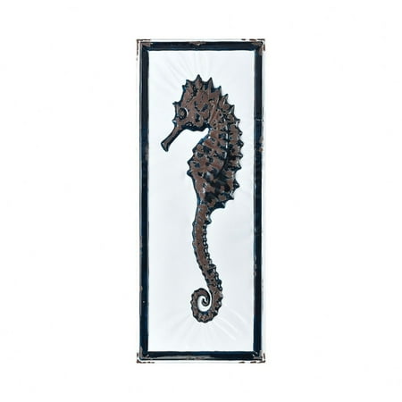 Metal Seahorse Wall Decor Made Of Metal In White Enamel Navy Enamel Color Walmart Canada