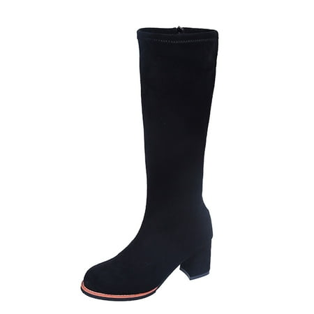 

NECHOLOGY High Heels for Women Sexy 9 1/2 Fashion Autumn Women Knee Boots Thick Heel High Heels Wide Width for Women Grey 7