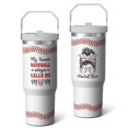 thumbnail image 2 of 1pc Baseball 30oz Tumbler with Straw & Handle - Insulated Stainless Steel Cup | Holiday Gift for Man Women (Christmas, Valentine's, Birthday), 2 of 7