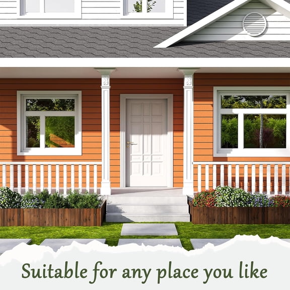 3PACK 12FT Wood Garden Edging Border - Natural Wooden Fence for Flower Beds, Patios, Courtyards, No  Landscape Design