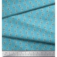 thumbnail image 3 of Soimoi Blue polyester Crepe Fabric Blueberry Leaves Print Sewing Fabric Yard 42 Inch Wide, 3 of 3