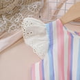 thumbnail image 5 of Vividxx Dress For Girls Summer Dresses Casual Sleeveless Floral Print Lace Trim Colorful Stripe For Toddler Kids Years Outdoor Play School Daily Wear 5-6 Years, 5 of 7