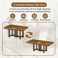 thumbnail image 3 of EUROCO 7-Piece Extendable Dining Table Set,76.4'' Wood Kitchen Table Chairs Set with 18'' Removable Leaf, 2 Arm Chairs and 4 Armless Chairs,Kitchen Table Set for 6,Brown, 3 of 6