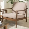thumbnail image 2 of Baxton Studio Venza Fauteuil d'Appoint avec Accoudoirs, Brun Pâle et Brun Noyer, 2 of 9