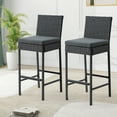 thumbnail image 7 of AVAWING Outdoor Wicker Rattan Bar Stools Set of 2 with Cushion for Lawn, Black, 7 of 7