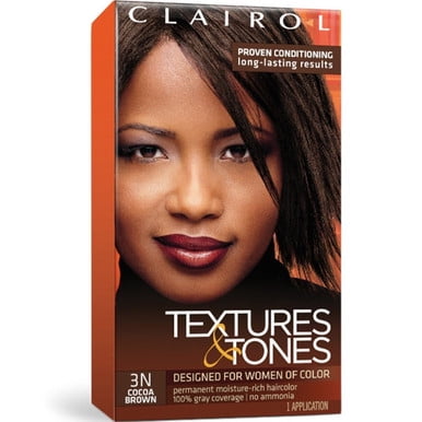 Clairol Textures & Tones Permanent Hair Color, 3N Cocoa Brown, Hair Dye, 1  Application 