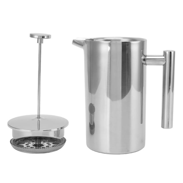 French Press Stainless Steel Coffee Maker Large Capacity Hand Brewed with Filter Screen for Camping Outdoor Travel
