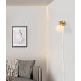thumbnail image 4 of Kiven Plug in Dimmable Wall Lamp with Timer, Modern Style Plug in Wall Sconce with Glass Lampshade, 5.9ft Plug-in Cord, E26 Socket(1 Light), 4 of 7