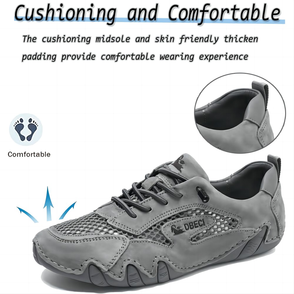 Men's Casual Outdoor Sneakers Breathable Comfort Waterproof for Hiking Mesh Non-Slip Summer Lightweight Classic Shoes Gray 12 US