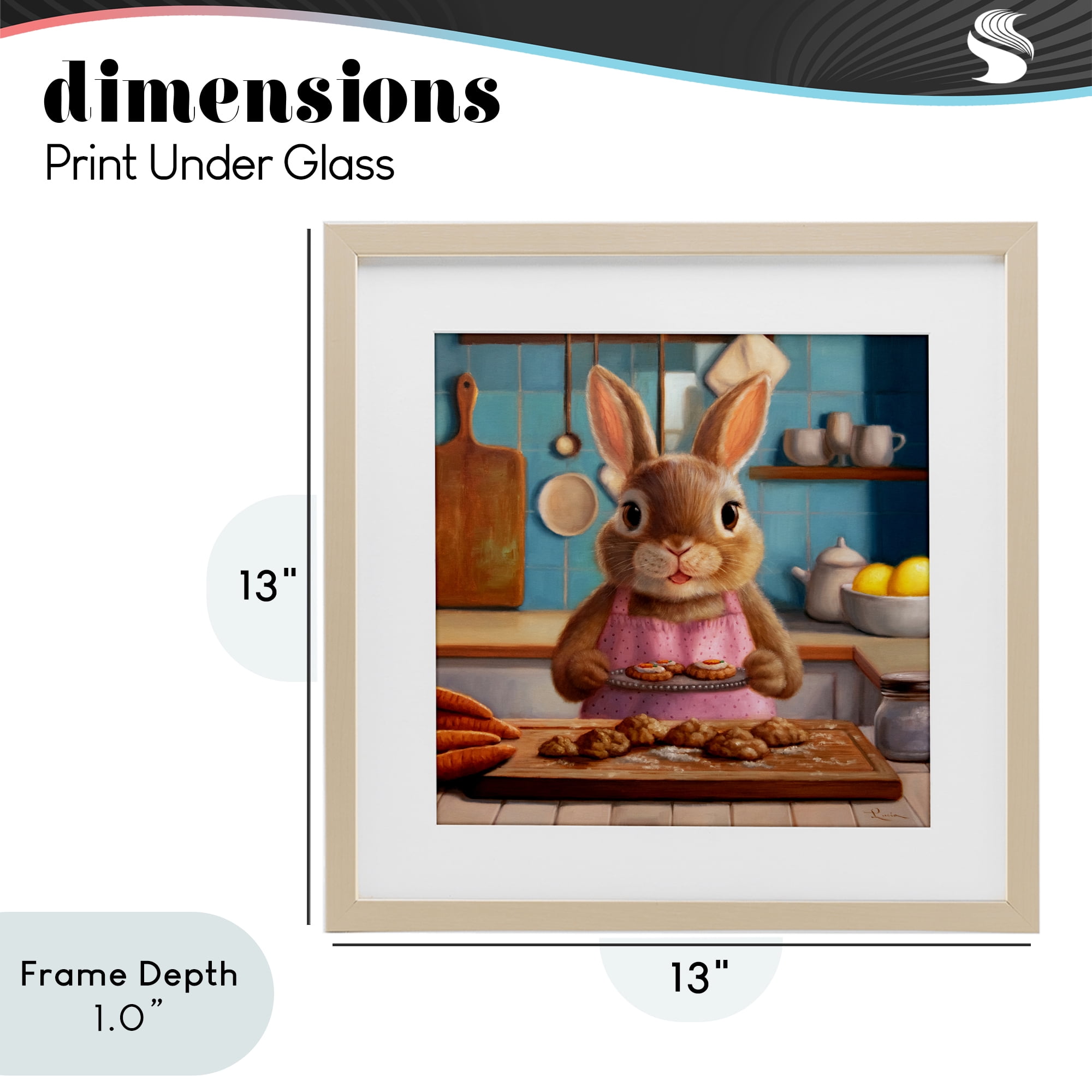 Stupell Industries Mrs. Bunny Bakewell Birch Framed Print Under Glass, design by Lucia Heffernan
