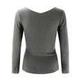 thumbnail image 2 of WNEGSTG Long Sleeve Shirts for Women Sleeveless Bra Thermal Undershirts with Lace for Winter V Neck Thermal Top Warm Thermal Underwear Top, 2 of 5