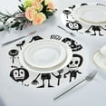 thumbnail image 4 of 15.4" Round Placemat Set of 6 Polyester Fabric Place Mats Non-Slip Dining Kitchen Table Mats for Kitchen Party Decor Black and White Pumpkins, 4 of 5