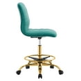 thumbnail image 3 of Modway Ripple Armless Performance Velvet Drafting Chair in Gold Teal, 3 of 9