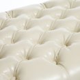 thumbnail image 4 of Bennette Ivory Leather Tufted Storage Ottoman, 4 of 6