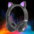 thumbnail image 4 of Auriculares inalámbricos perfecl con oreja de gato sonido envolvente para computadora portátil de juegos negro, 4 of 7