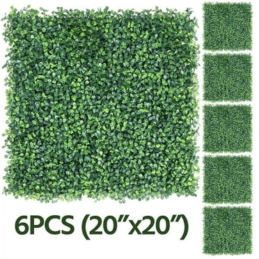 Yaheetech Artificial Boxwood Privacy Screen, Evergreen Hedge Panels Faux Plant Wall 20"x20" (6pcs)