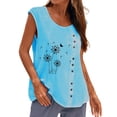 thumbnail image 1 of Mujer Verano Casual Sin mangas Botón Chaleco Cuello redondo Blusa suelta Active Top Mujer Fridja  gh2384, 1 of 4