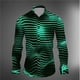 thumbnail image 1 of Camisa casual para hombre con ilusión óptica, impresión 3D, fiesta, calle, vaion, primavera y verano, solapa, manga larga, XS-6XL, tejido elástico, 1 of 6