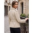 thumbnail image 3 of INSPIRE CHIC Elegant Women's Trench Coat Double Breasted Belted Lapel Outerwear for Spring and Urban Wear L Natural White, 3 of 6
